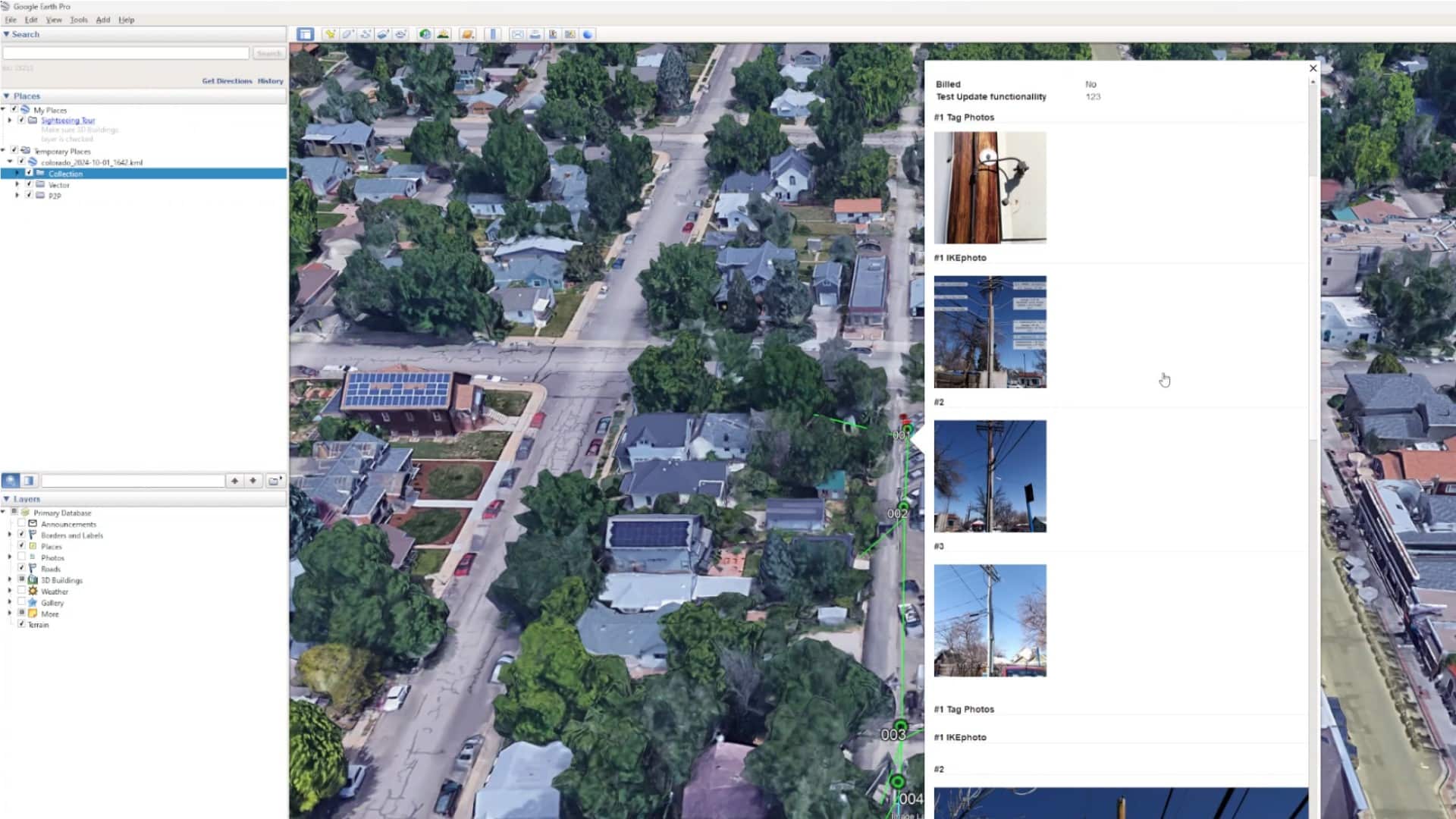 Map Screen with Pole Images and Data